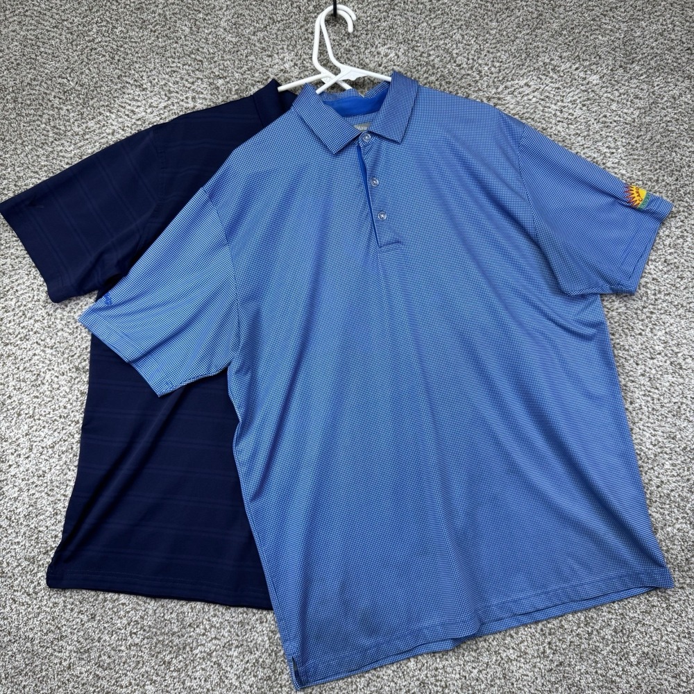 Callaway Opri Dri Polo Shirts Lot Of 2 Men's Size Large Blue Performance‎ Golf